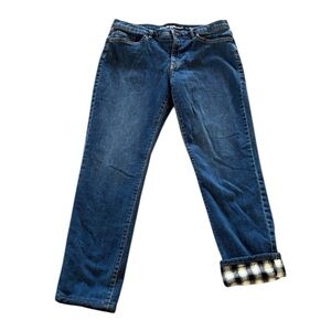 Eddie Bauer Flannel Lined Boyfriend Relaxed Fit Jeans Size 10